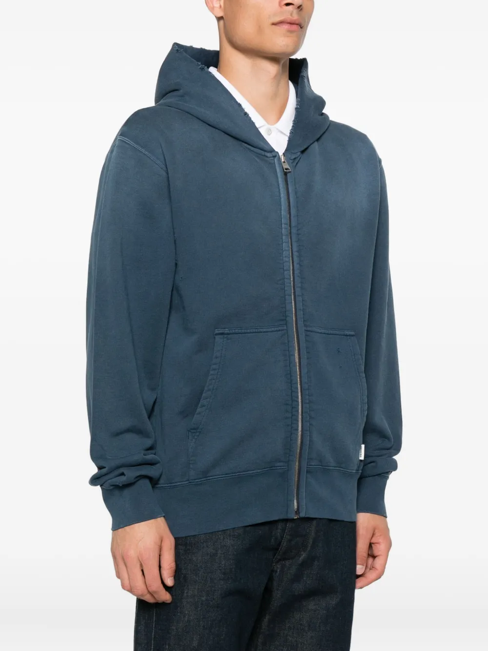 SANDRO Hoodie met rits en franje Blauw