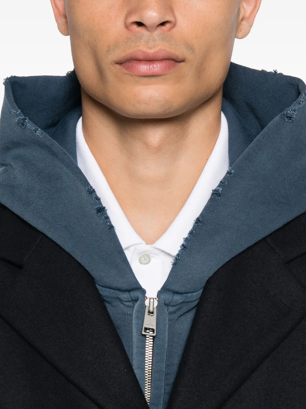 SANDRO Hoodie met rits en franje Blauw