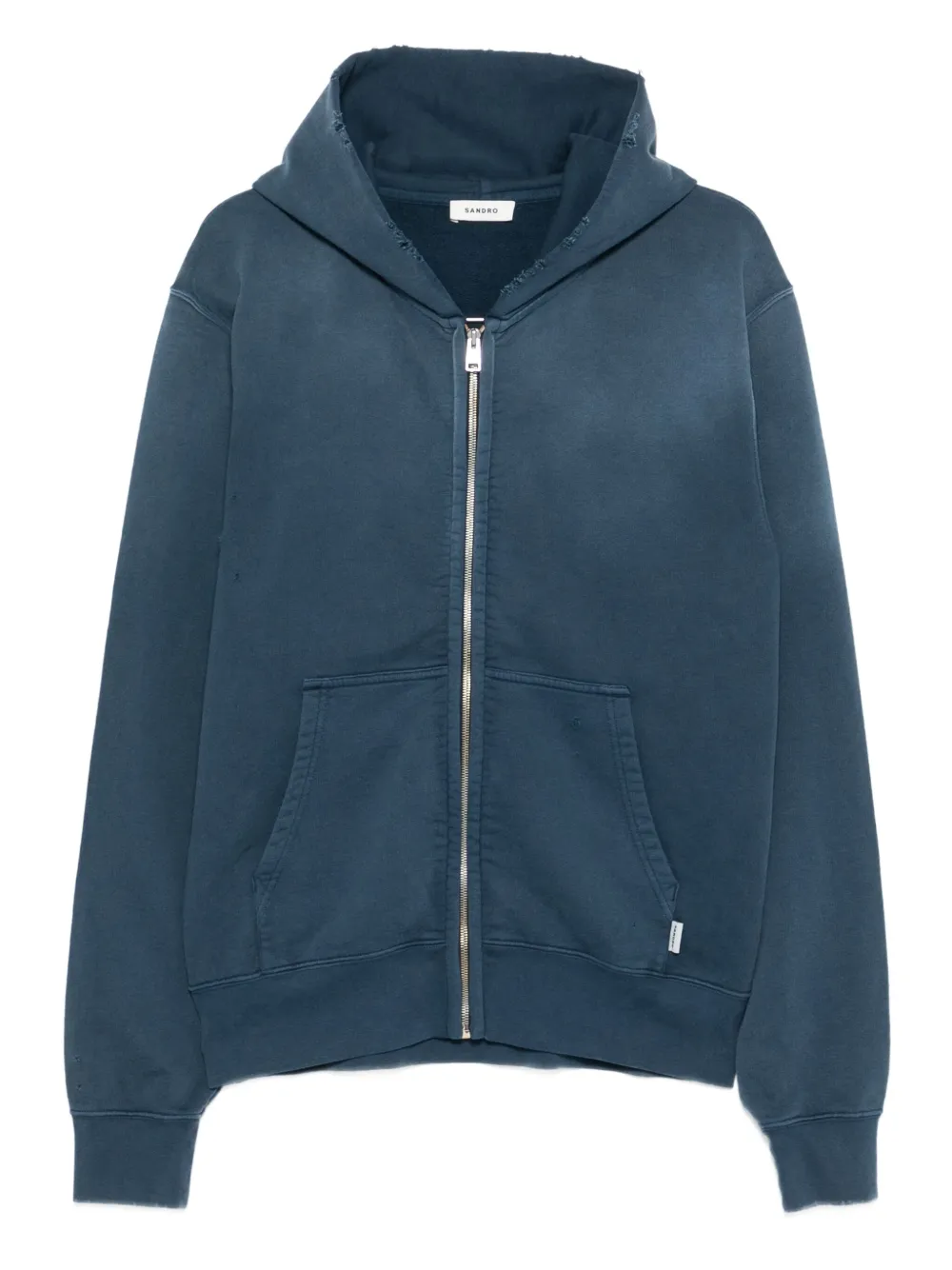SANDRO hoodie deshilachada con cierre | azul | Image 1