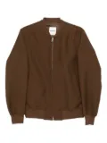 SANDRO ribbed-cuff zip-up jacket - Brown