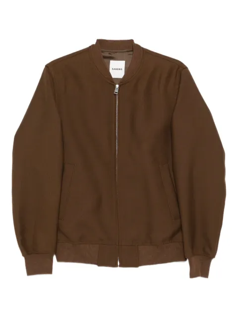 SANDRO ribbed-cuff zip-up jacket