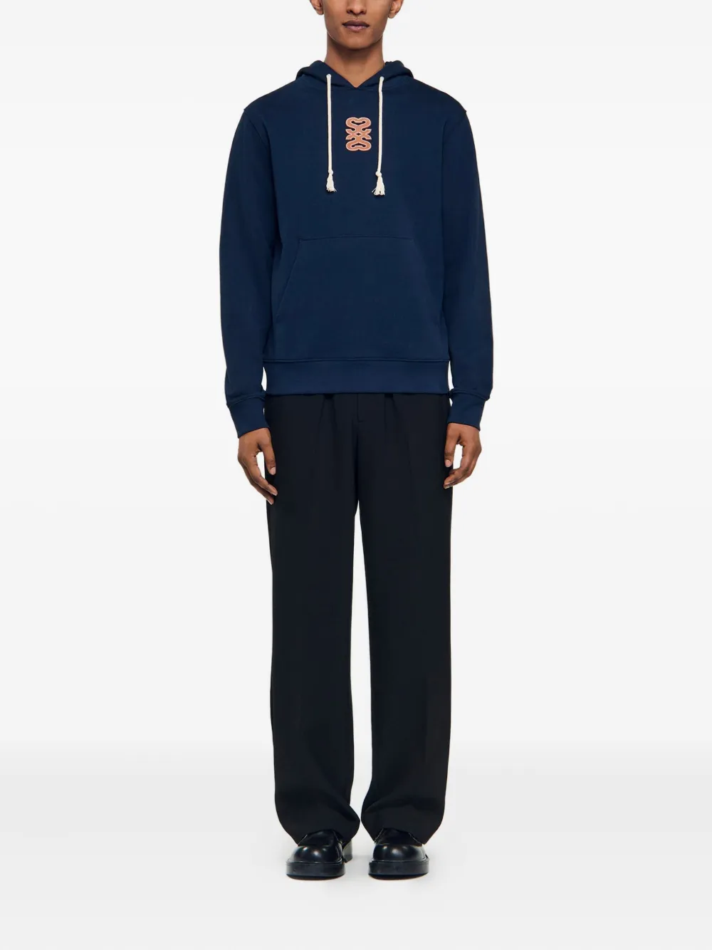SANDRO leather-patch hoodie | Hoodies | Image 2