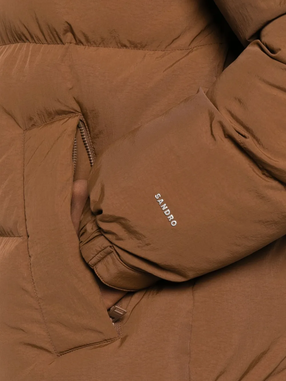 SANDRO Gewatteerd donsjack Bruin