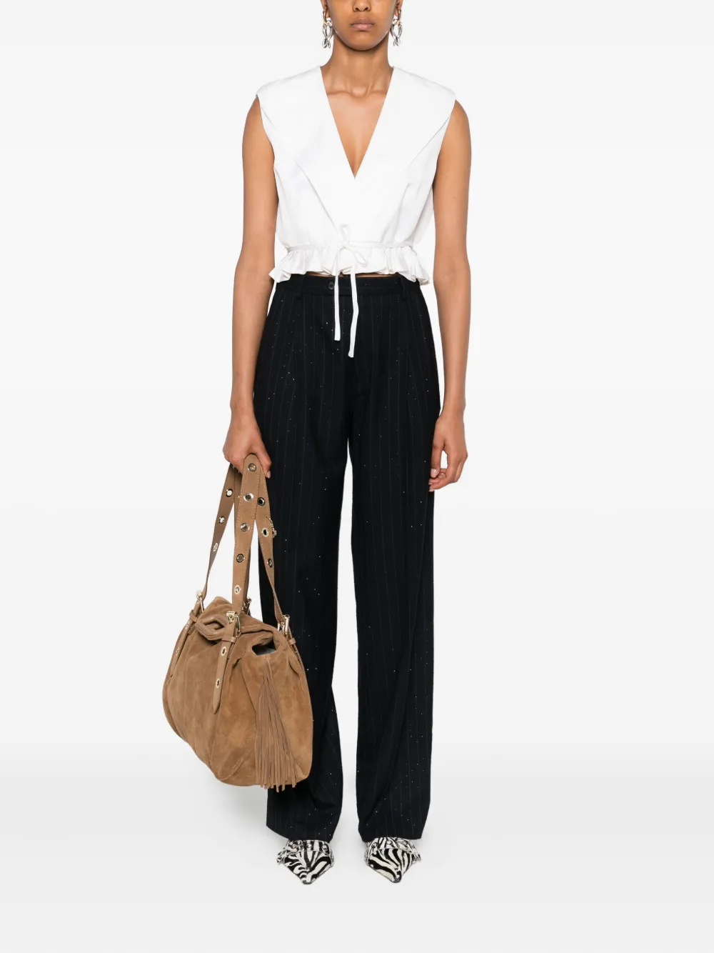 SANDRO Top met V-hals Beige