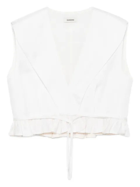 SANDRO ruffled V-neck top