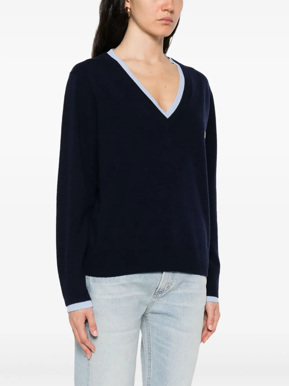SANDRO Trui met V-hals Blauw