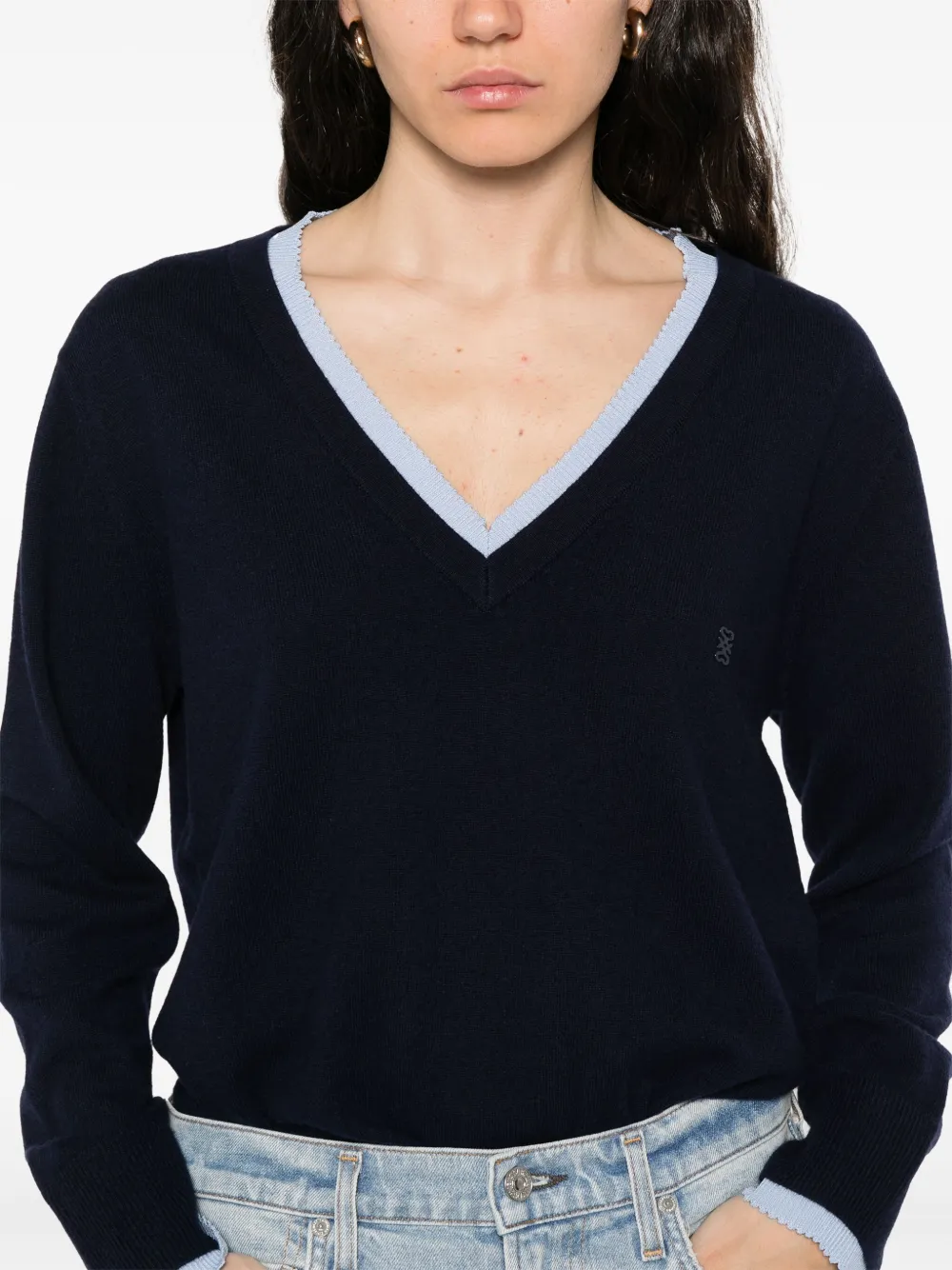 SANDRO Trui met V-hals Blauw