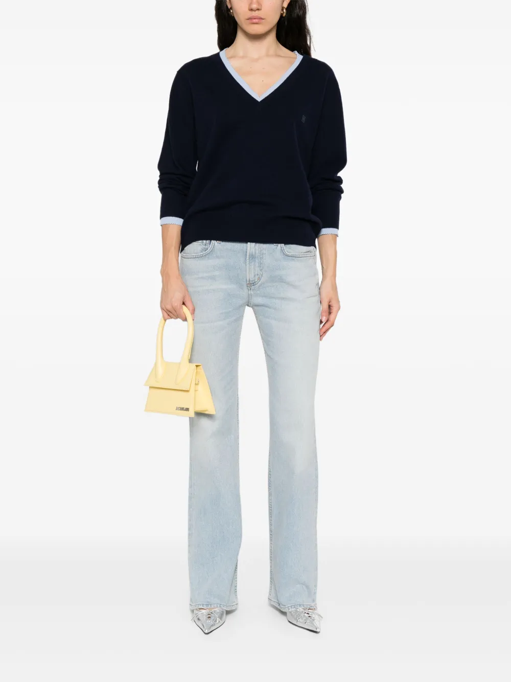 SANDRO Trui met V-hals Blauw