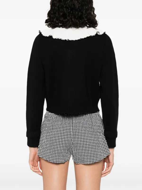 SANDRO バイカラー カーディガン | ブラック | FARFETCH JP