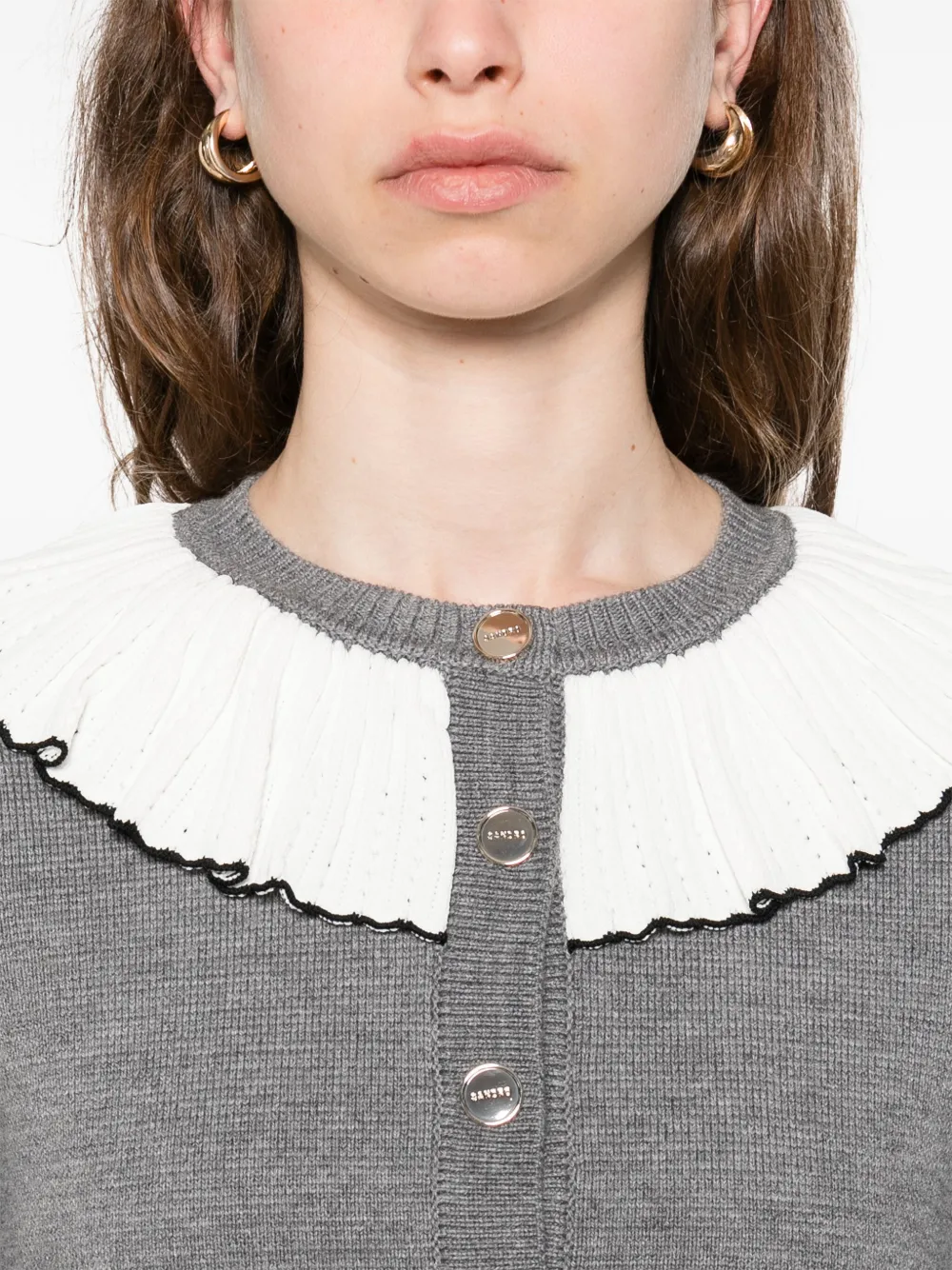 SANDRO Vest met ronde kraag Grijs