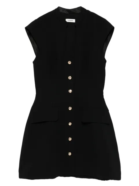 SANDRO button-front V-neck mini dress