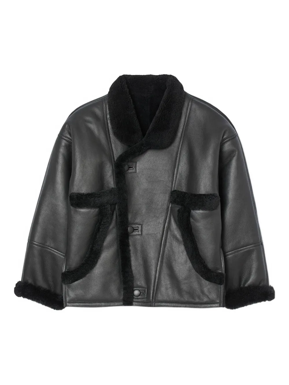 SANDRO abrigo con ribete texturizado | negro | Image 1