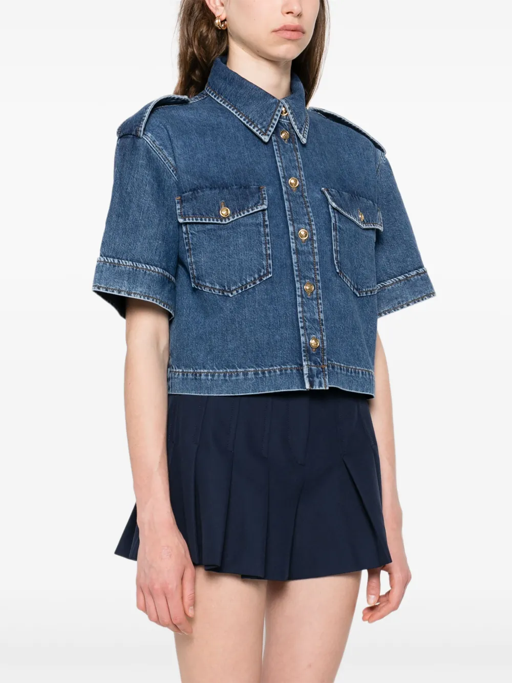 SANDRO Denim blouse Blauw