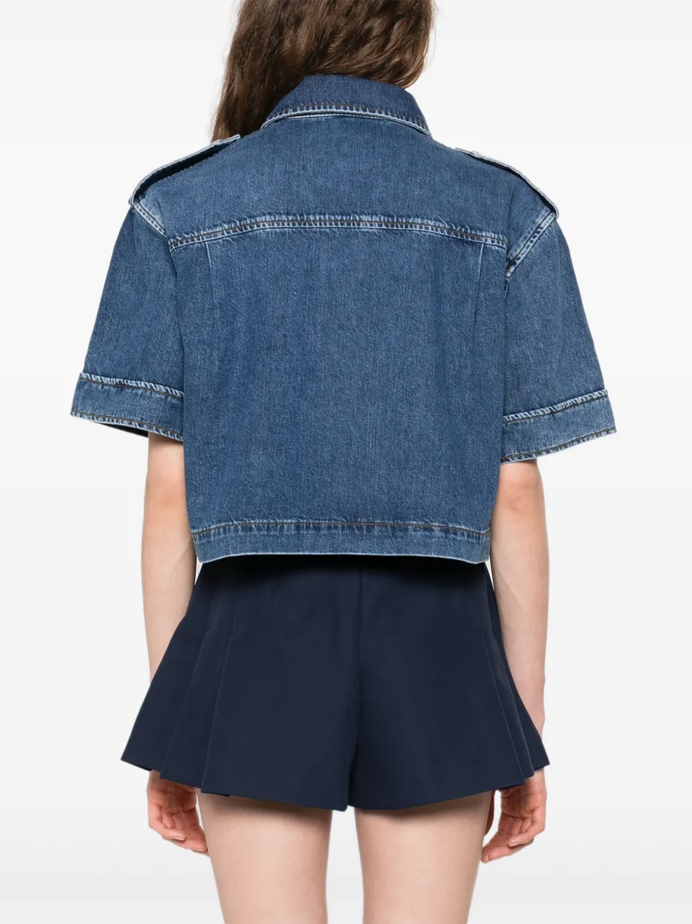SANDRO Denim blouse Blauw