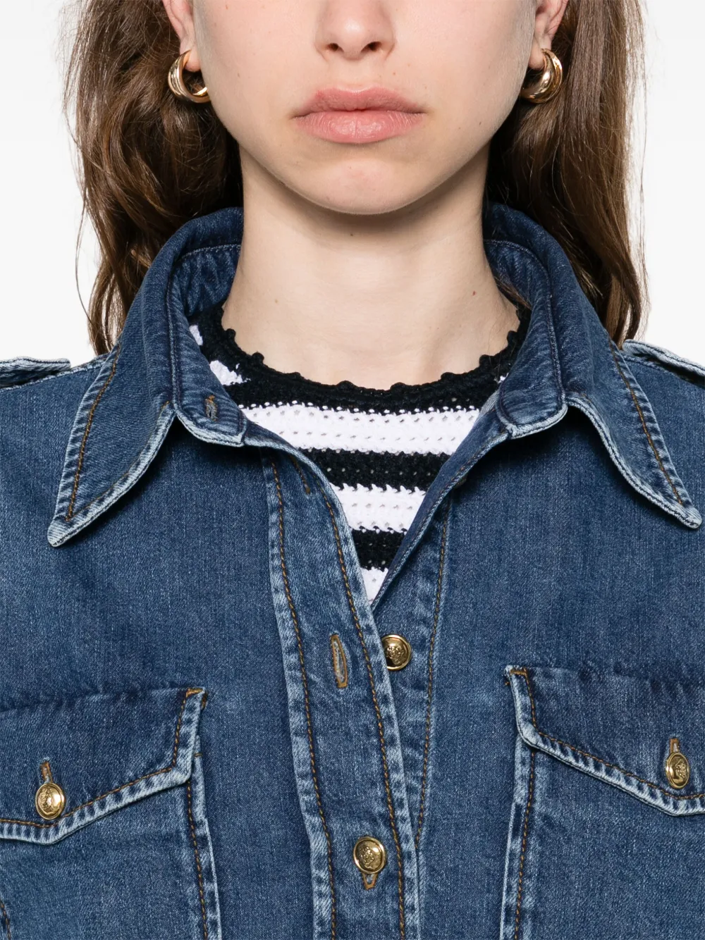 SANDRO Denim blouse Blauw