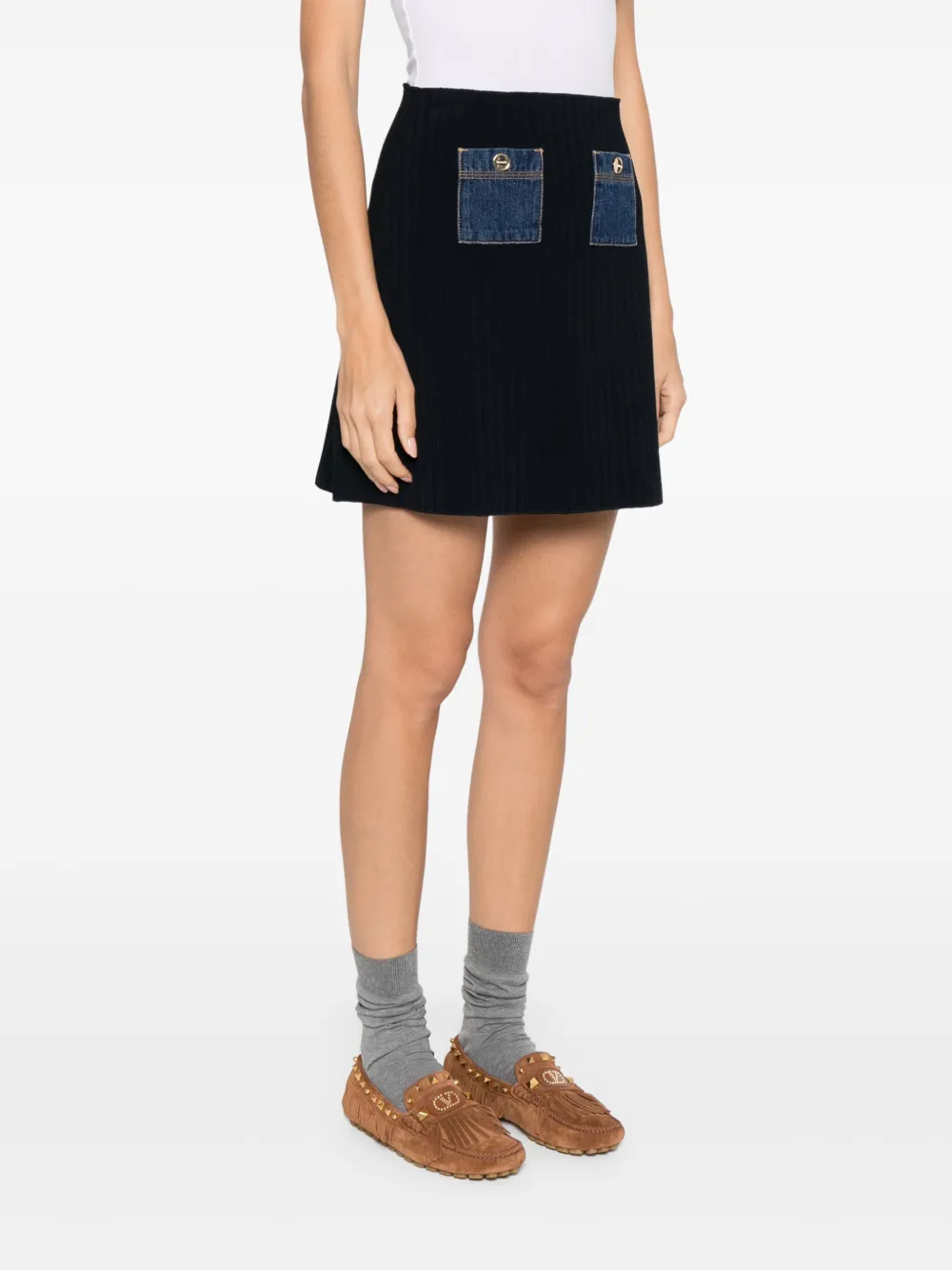 SANDRO High waist rok Blauw