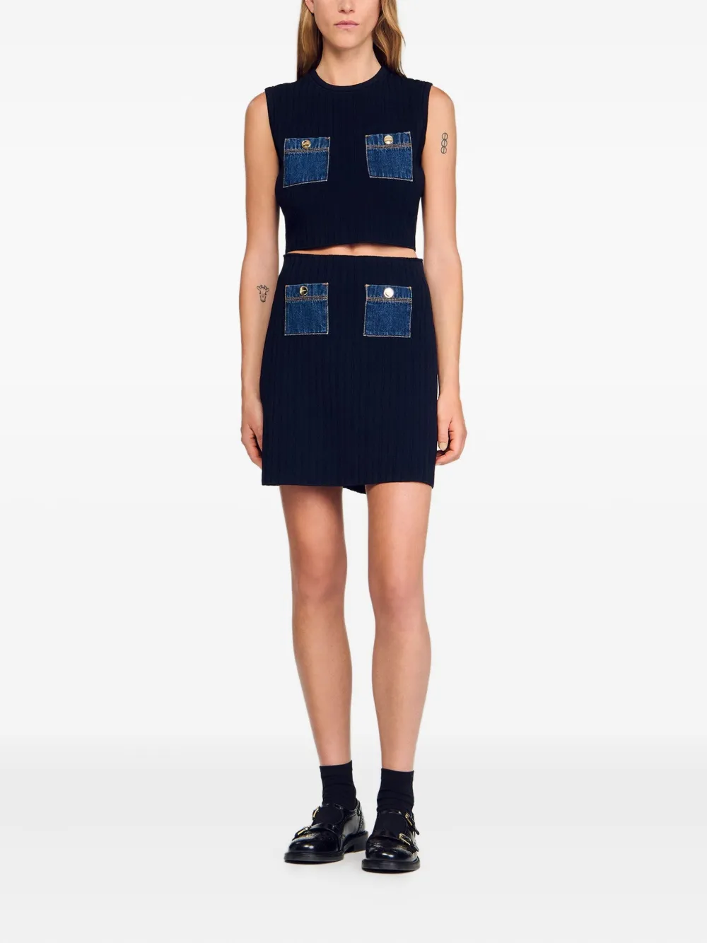 SANDRO denim-pockets top | Vests & Tank Tops | Image 2