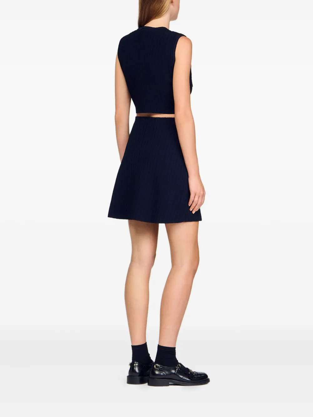 Denim-Pockets Sleeveless Top
