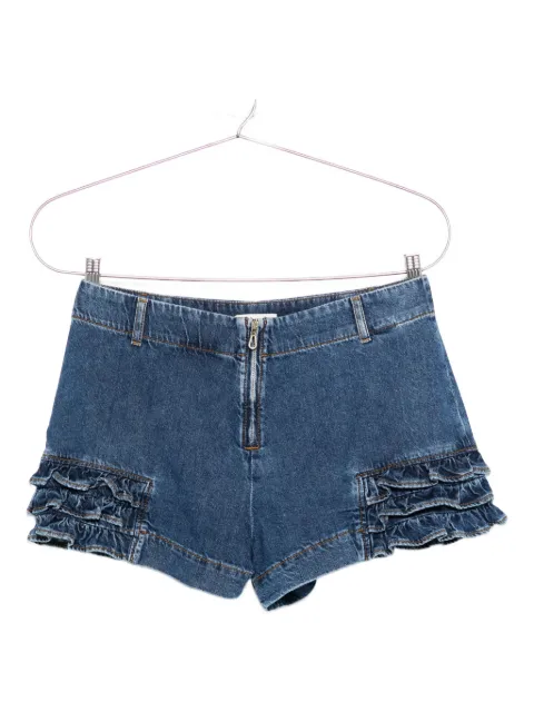 SANDRO ruffled denim shorts