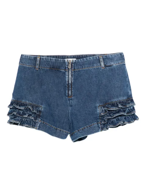 SANDRO ruffled denim shorts