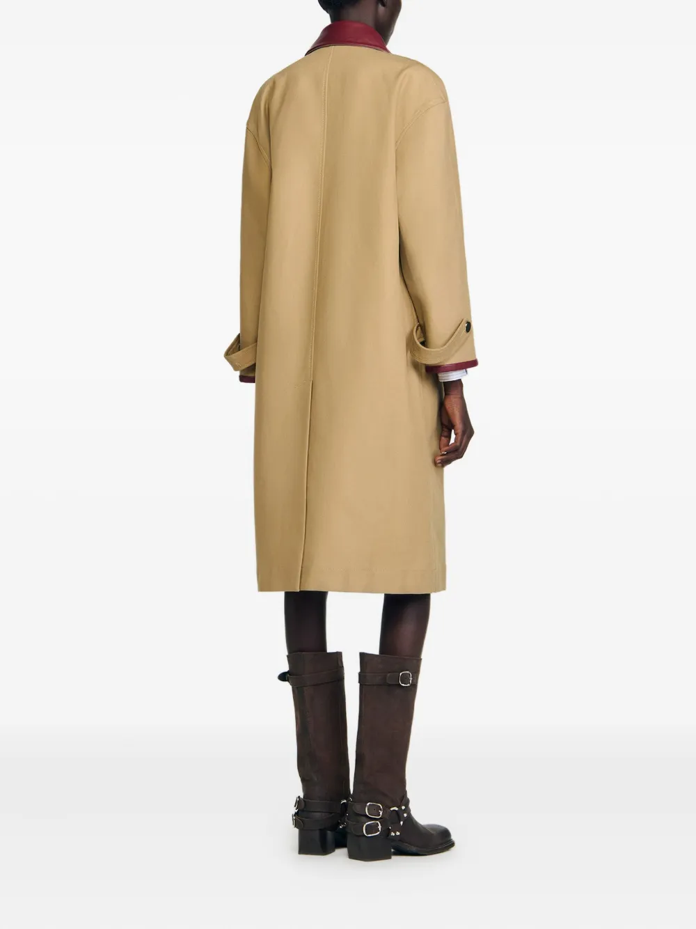 SANDRO Jas met leren mouwen Bruin