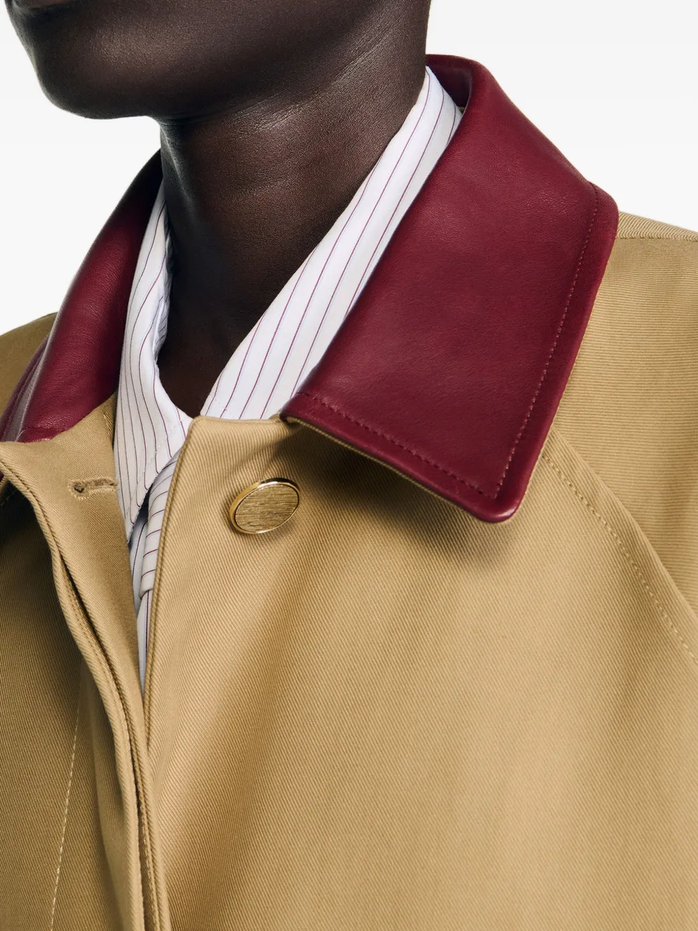 SANDRO Jas met leren mouwen Bruin