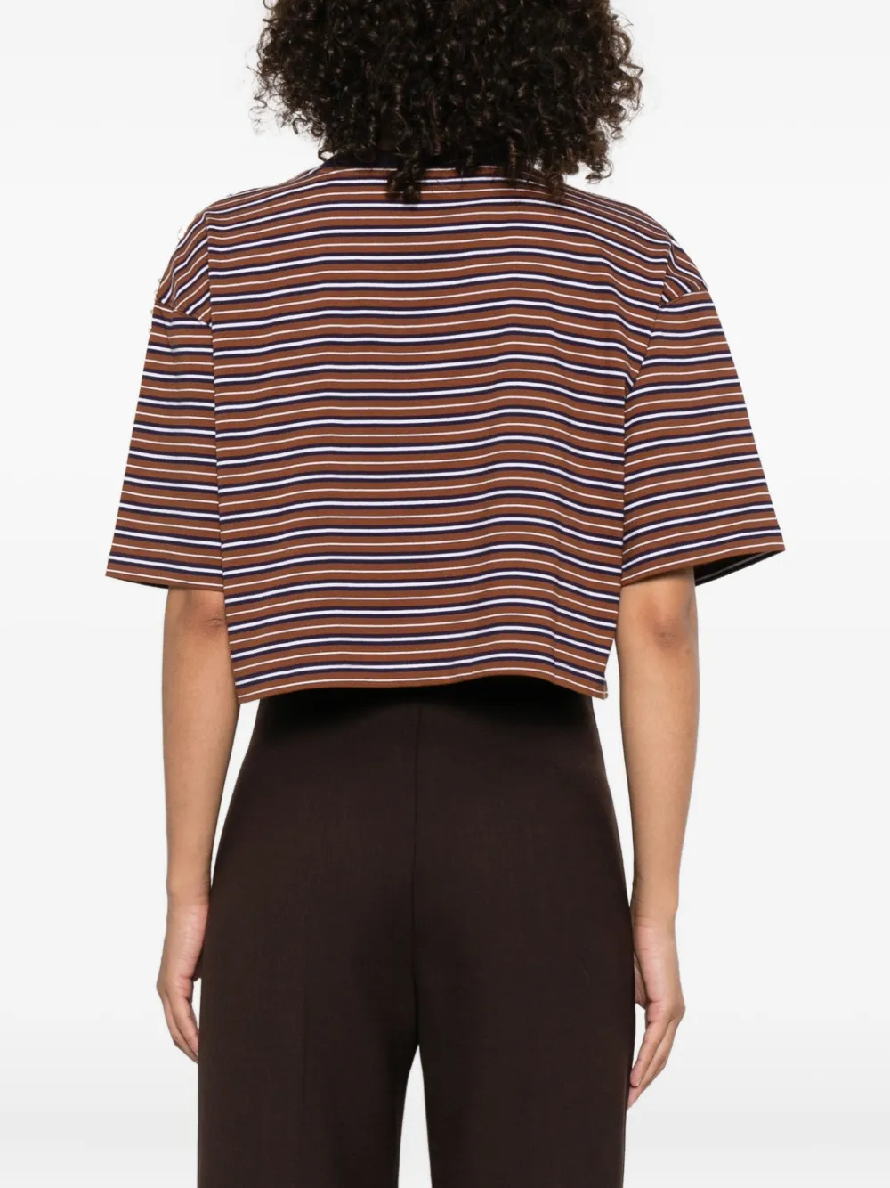 SANDRO Gestreept T-shirt Bruin