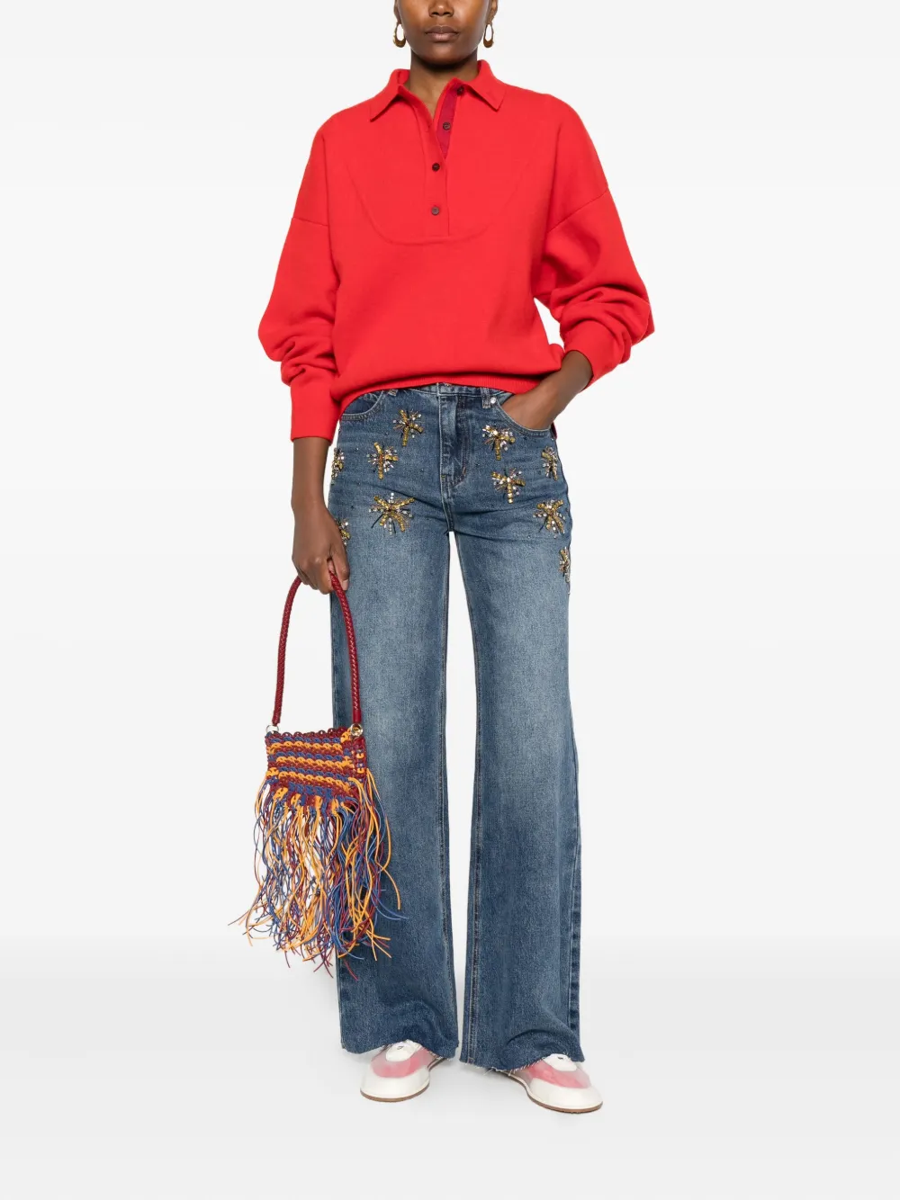 SANDRO Verfraaide jeans - Blauw