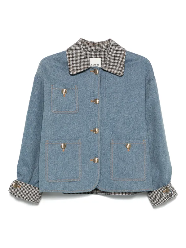 SANDRO Denim Jacket Blue FARFETCH ID
