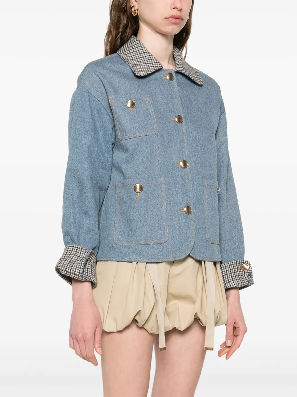 SANDRO Denim jack Blauw
