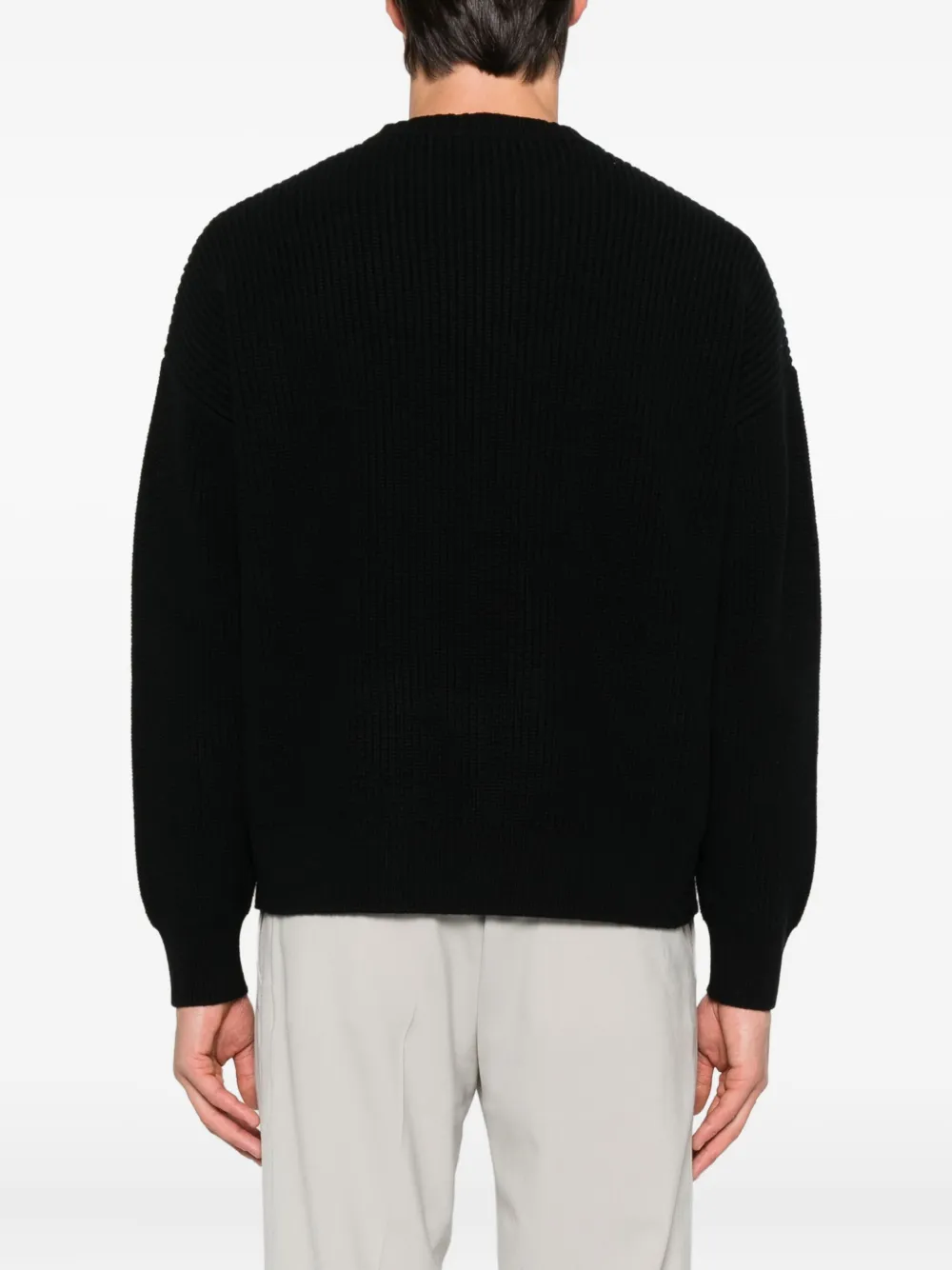 SANDRO Geribbelde sweater Zwart