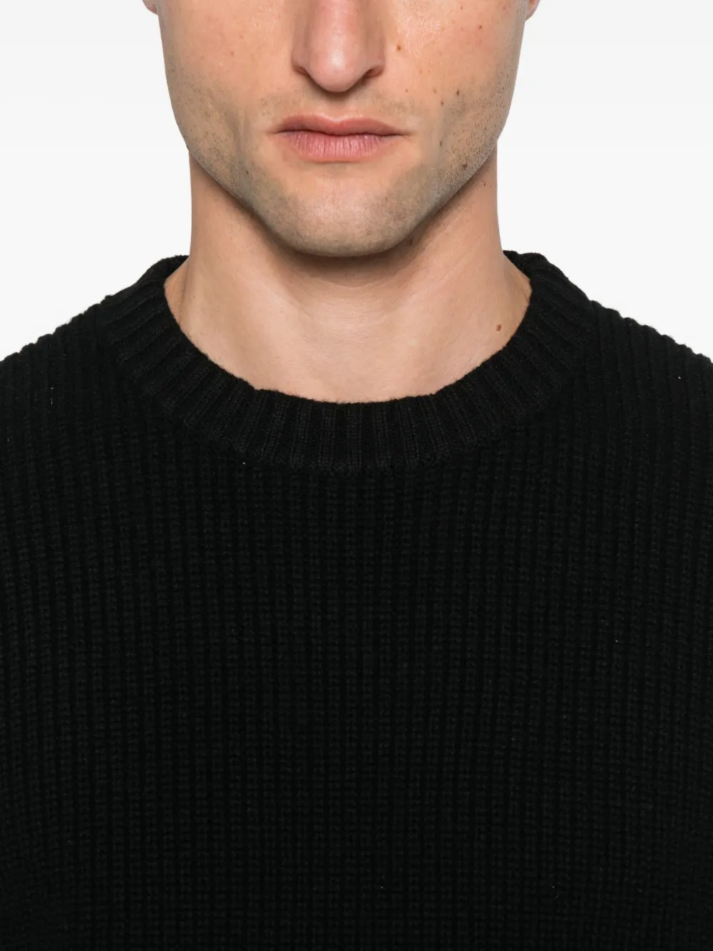 SANDRO Geribbelde sweater Zwart