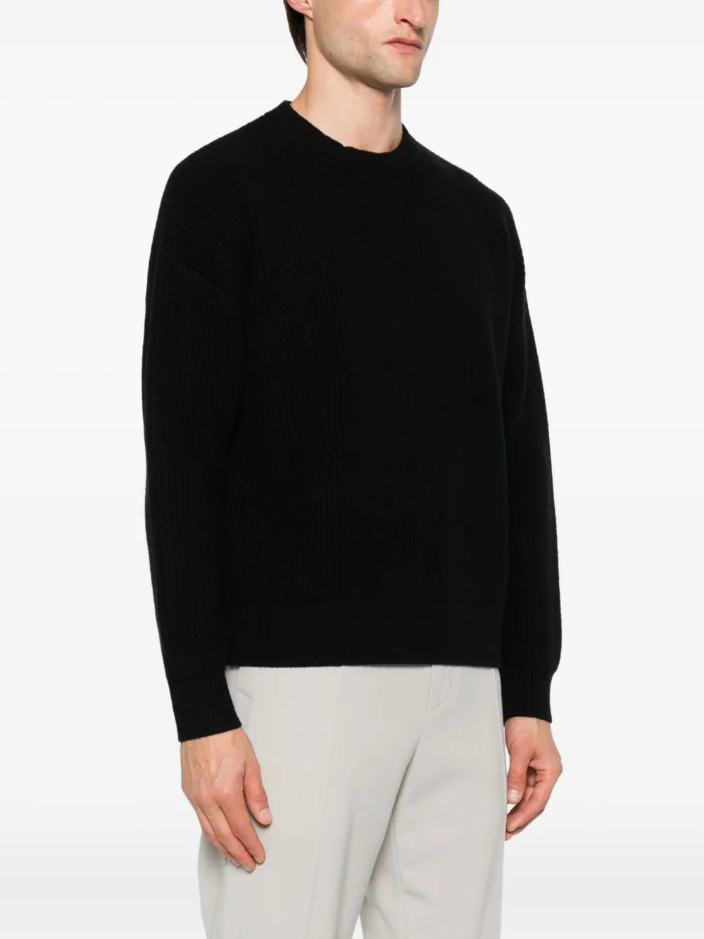 SANDRO Geribbelde sweater Zwart