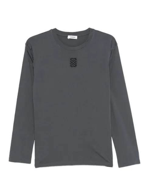 SANDRO embroidered long-sleeve T-shirt