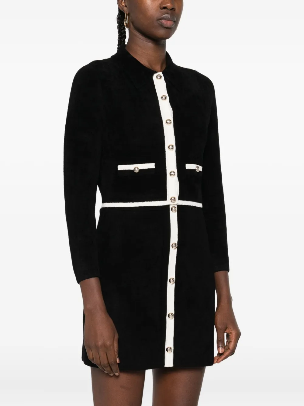 SANDRO Vest met zak en knoopdetail Zwart