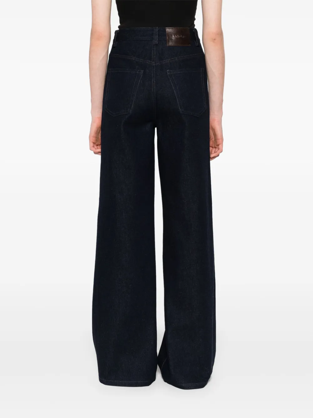 SANDRO Jeans met wijde pijpen Blauw