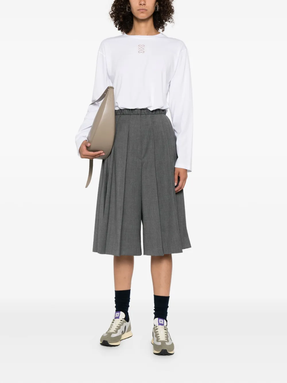 Sandro Klassisches Langarmshirt In White
