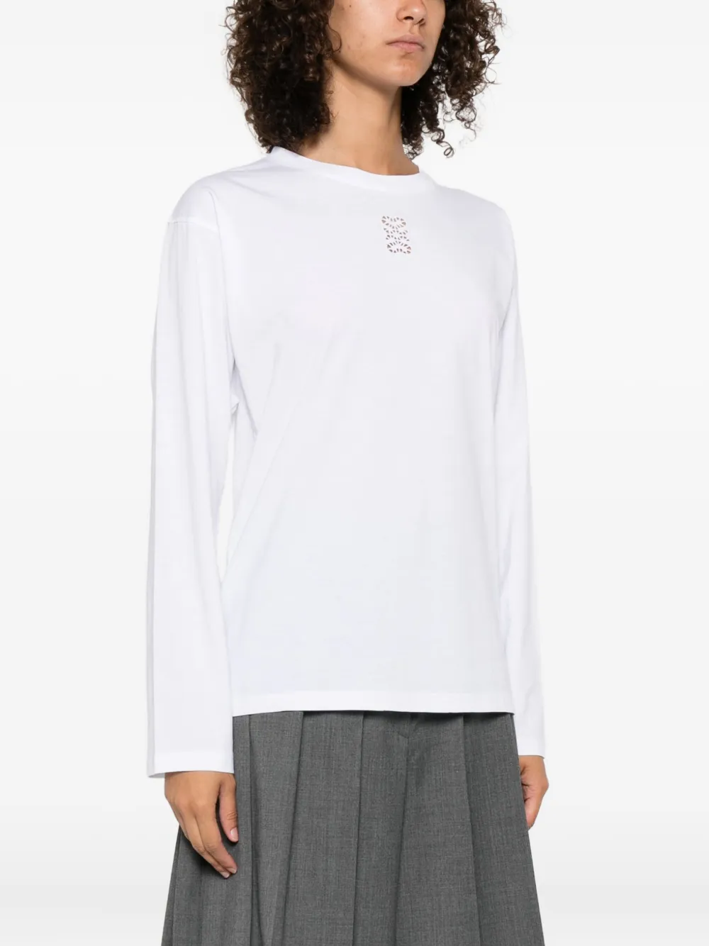 Sandro Klassisches Langarmshirt In White