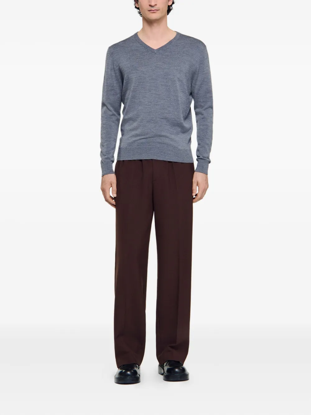 SANDRO V-neck wool sweater - Grijs