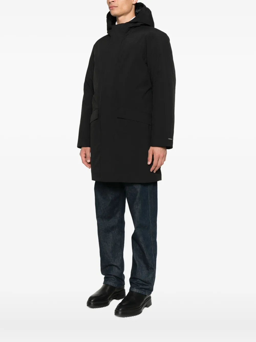 SANDRO Jas met capuchon en vlakken Zwart