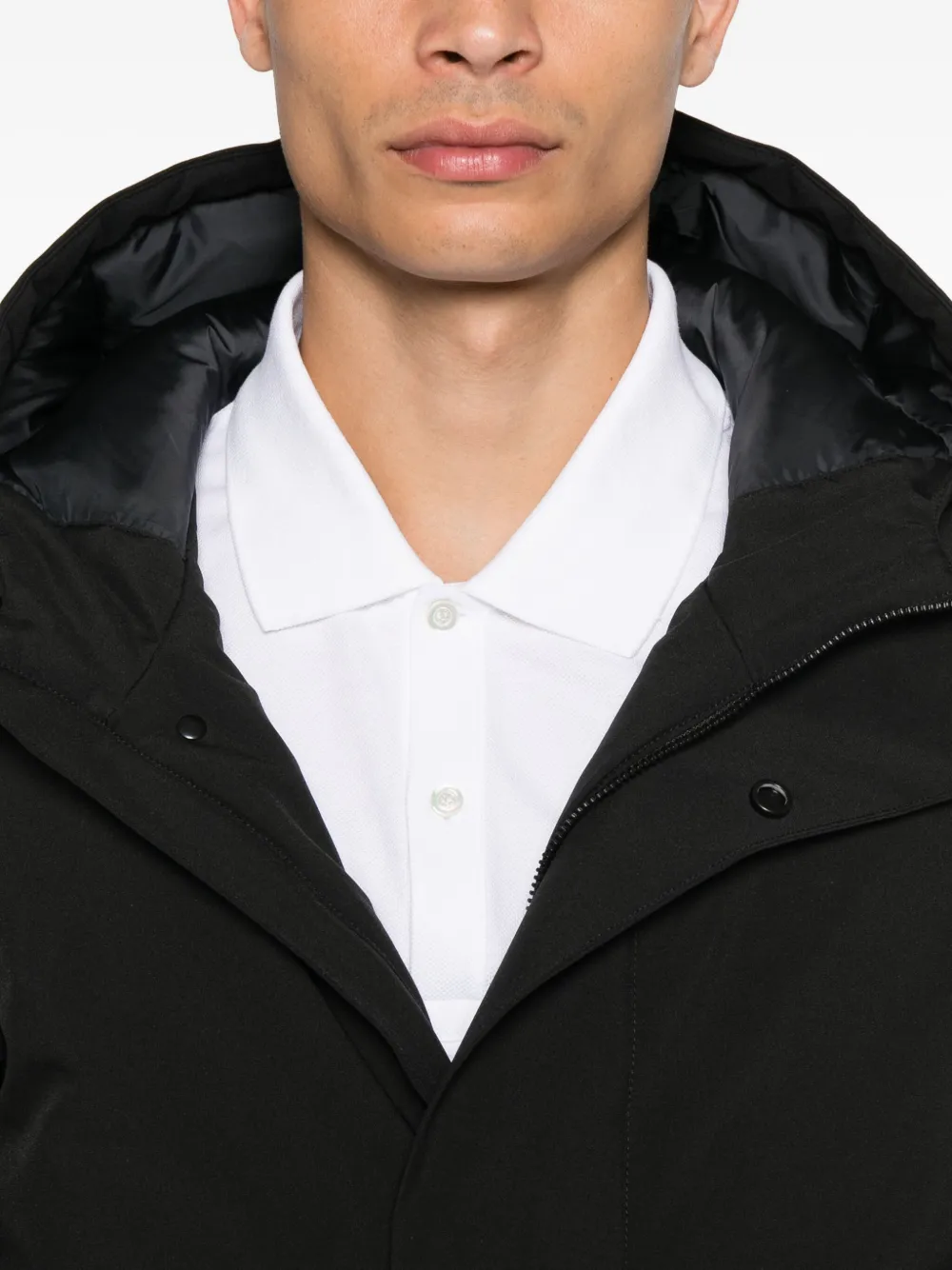 SANDRO Jas met capuchon en vlakken Zwart