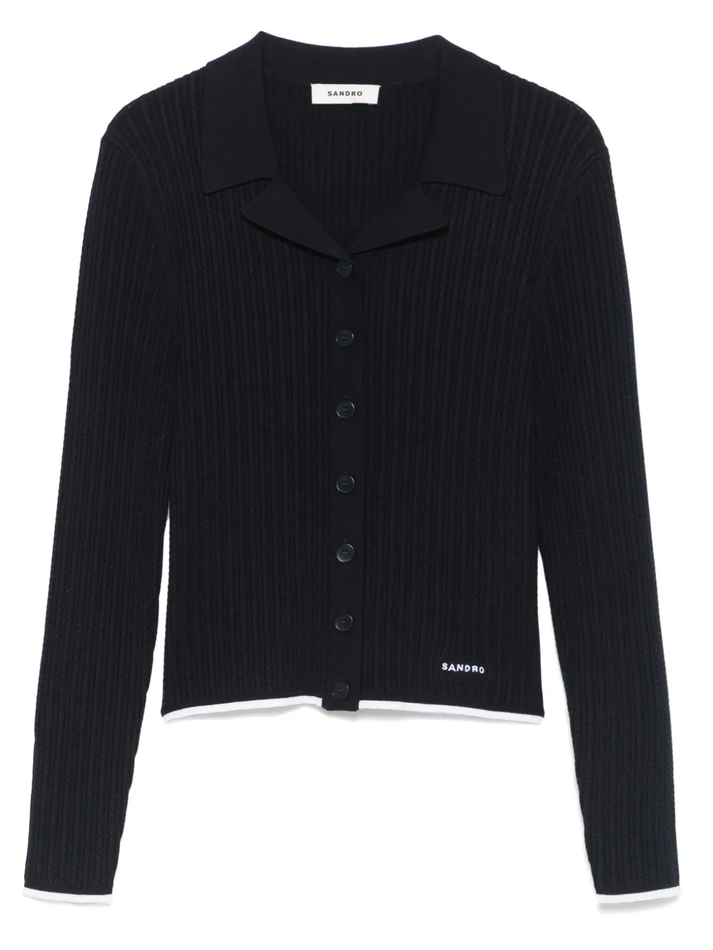 SANDRO Kabelgebreid vest Blauw