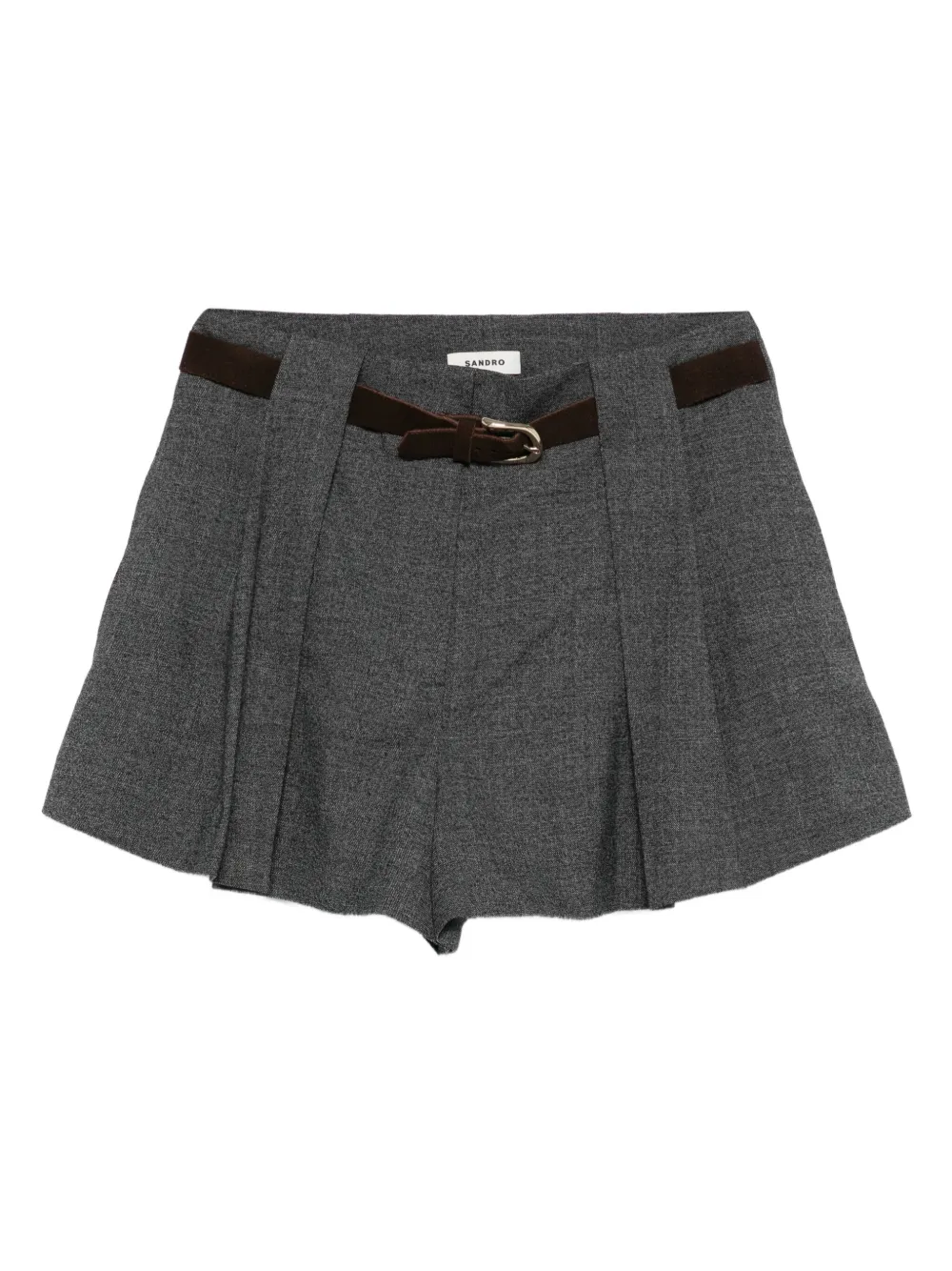 SANDRO bermudas con pinzas y cinturón | gris | Image 1