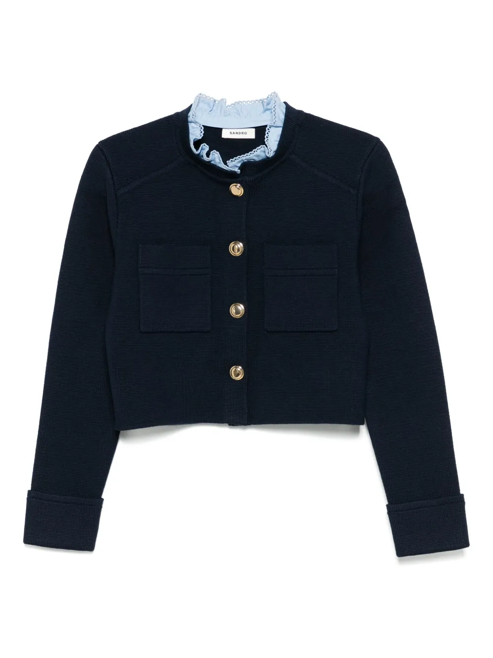 SANDRO Gebreid vest Blauw
