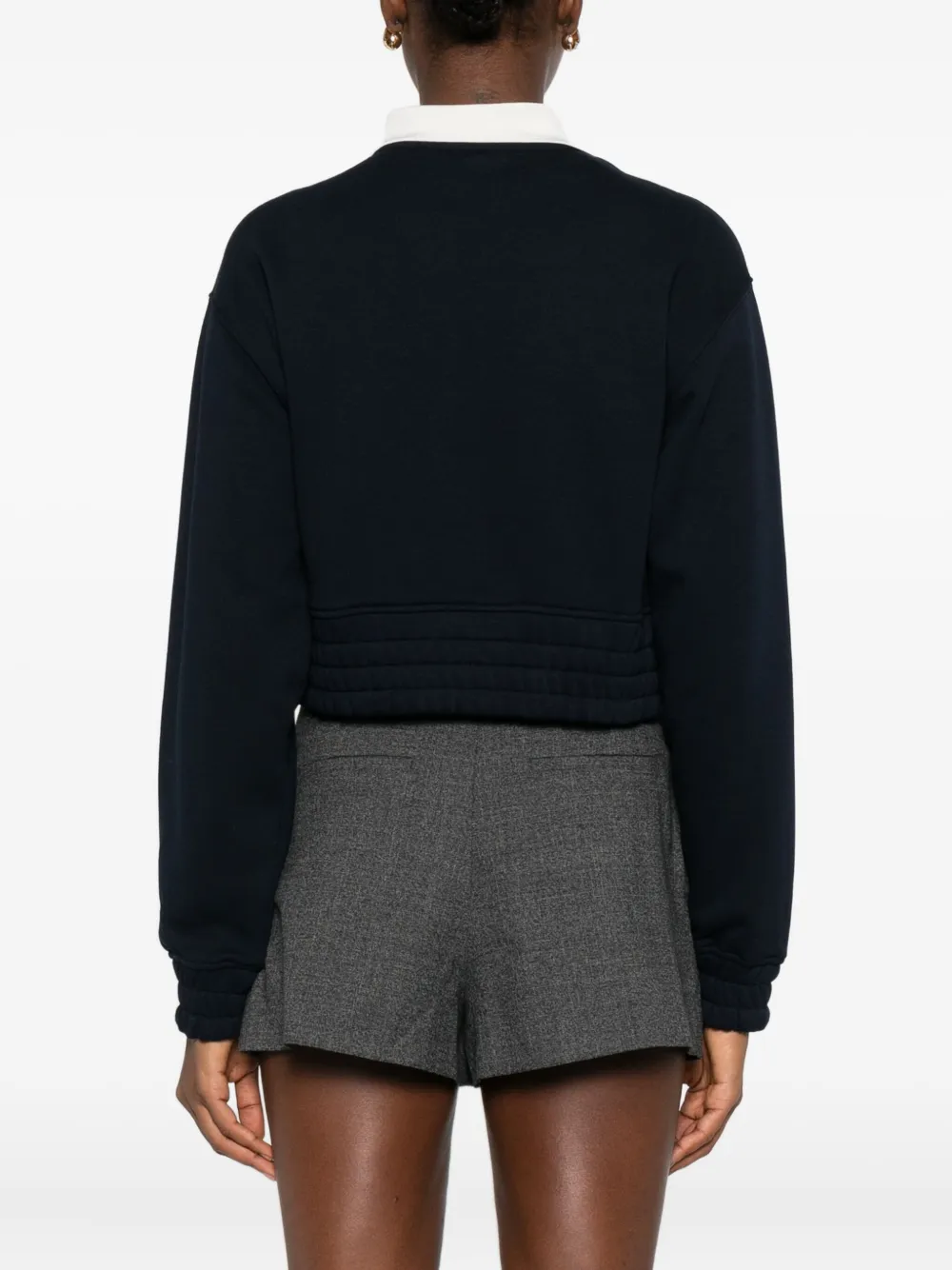 SANDRO Sweater met borduurwerk en rits Blauw