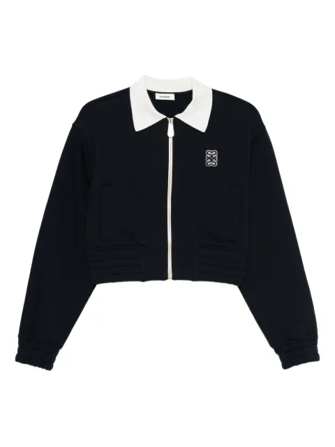SANDRO embroidered zip-up sweatshirt