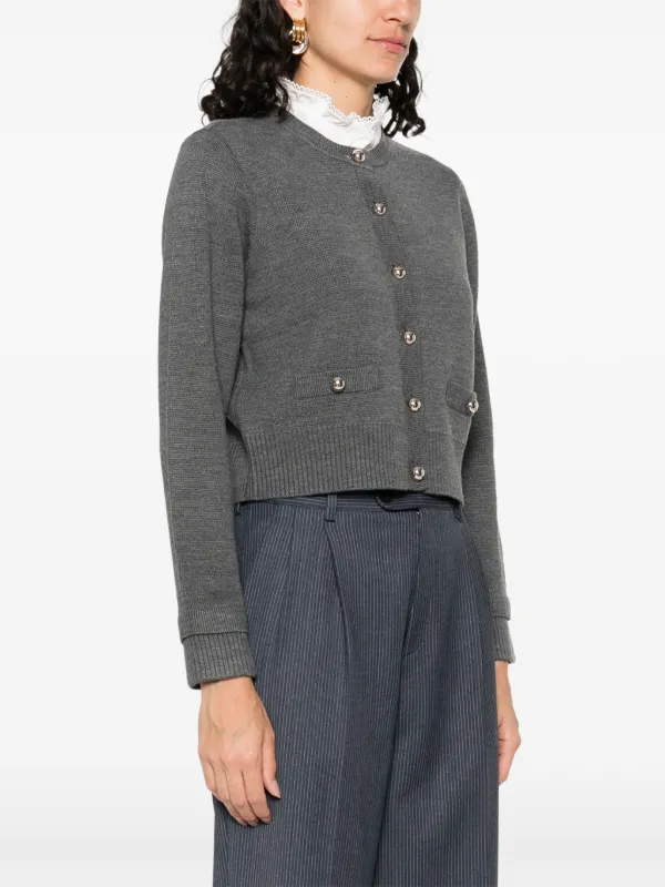 SANDRO グレー ニットカーディガン SANDRO ニット カーディガン | グレー | FARFETCH JP