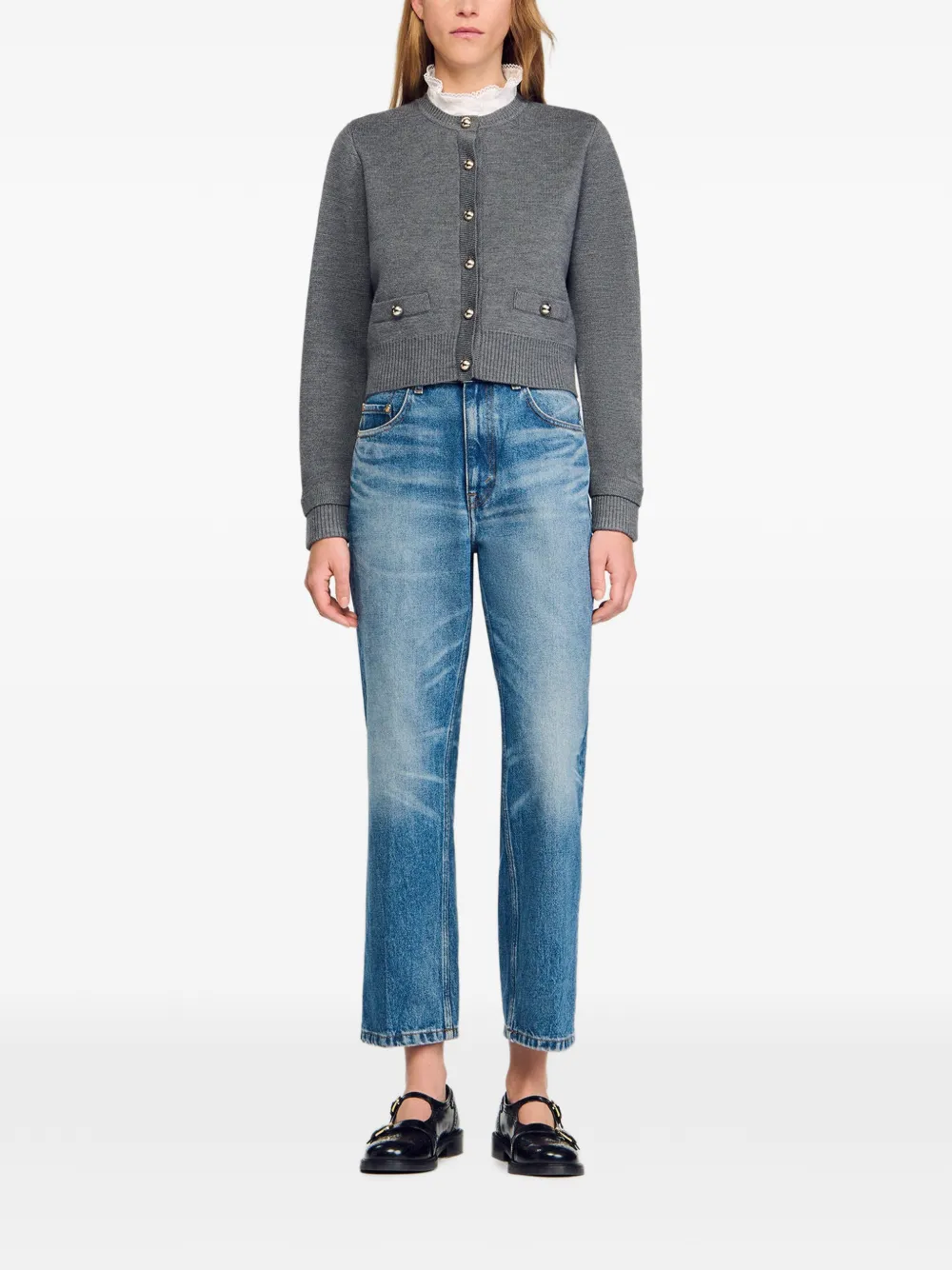 SANDRO ニット カーディガン | グレー | FARFETCH JP