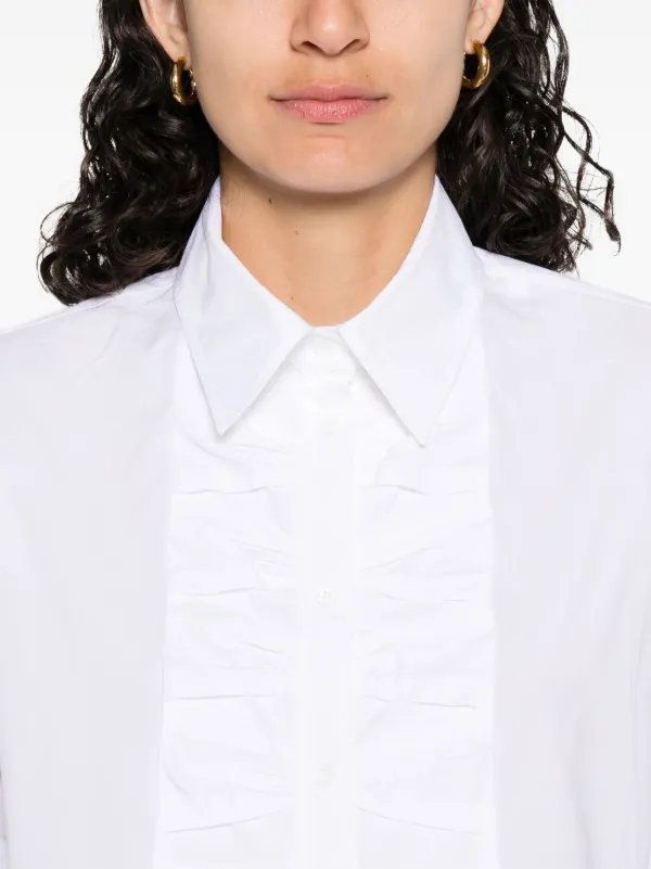 SANDRO Chemise En Coton Blanc FARFETCH FR