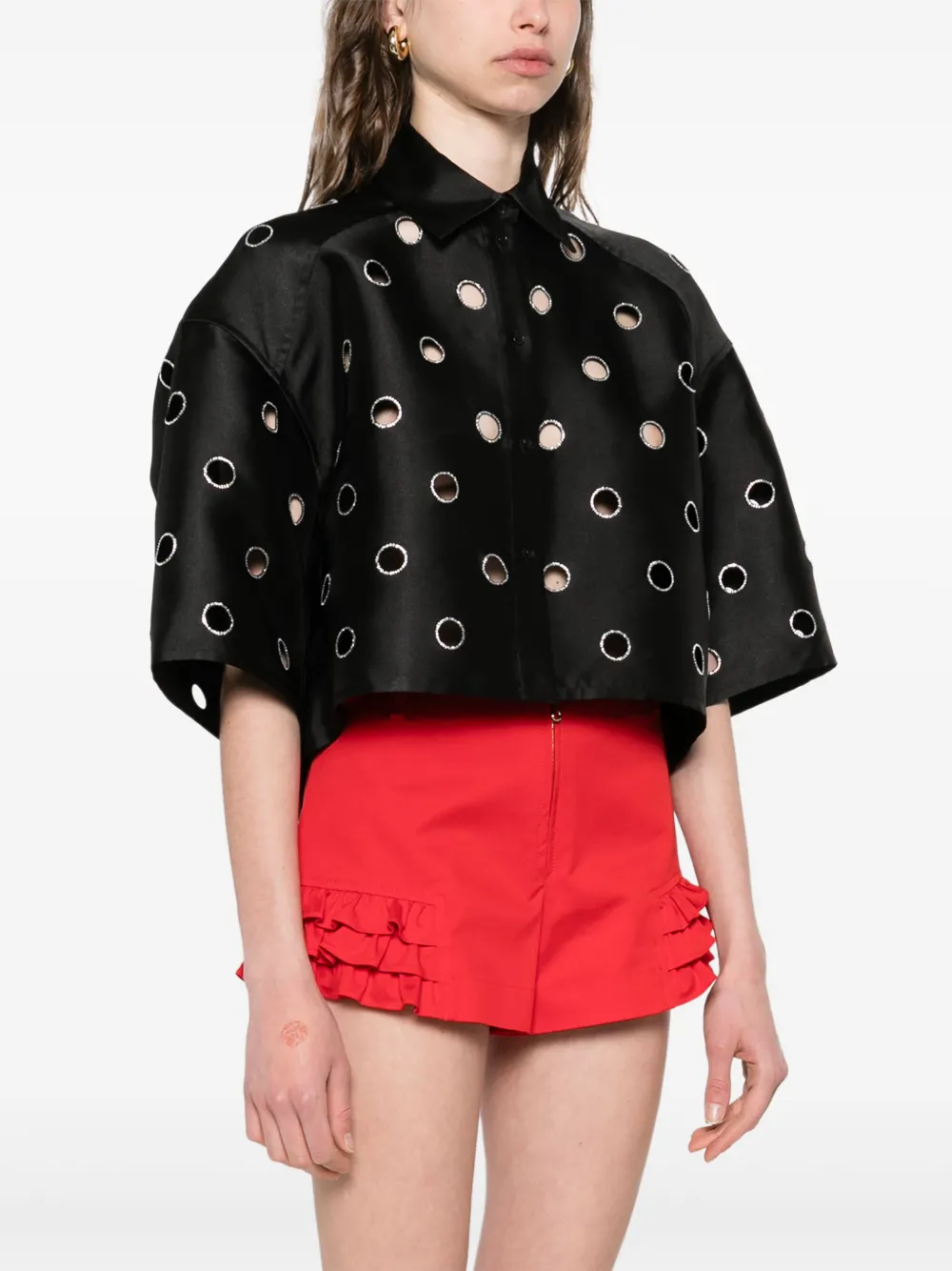 SANDRO Uitgesneden blouse Zwart